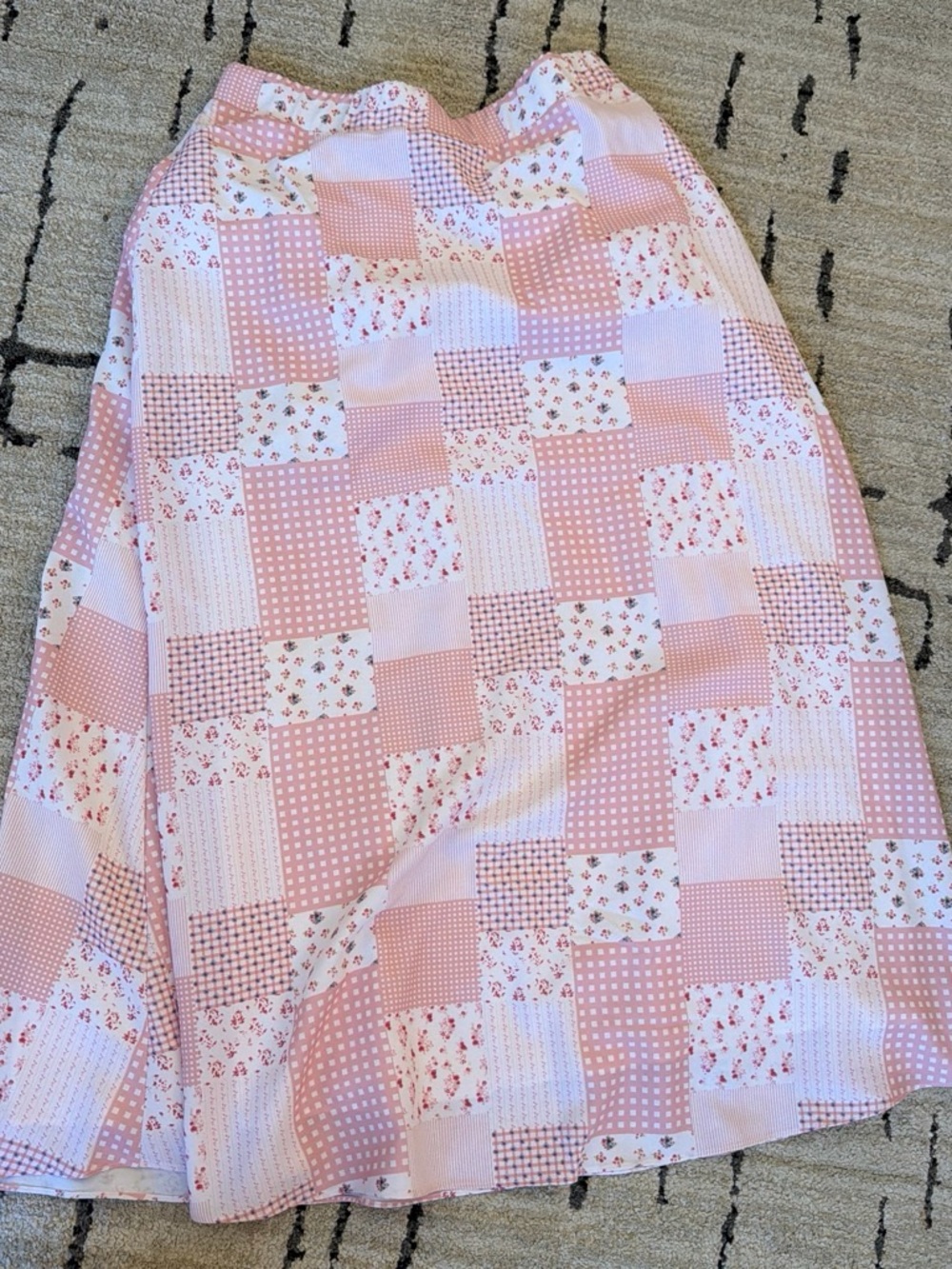 Pink Patchwork Print Women's Skirt